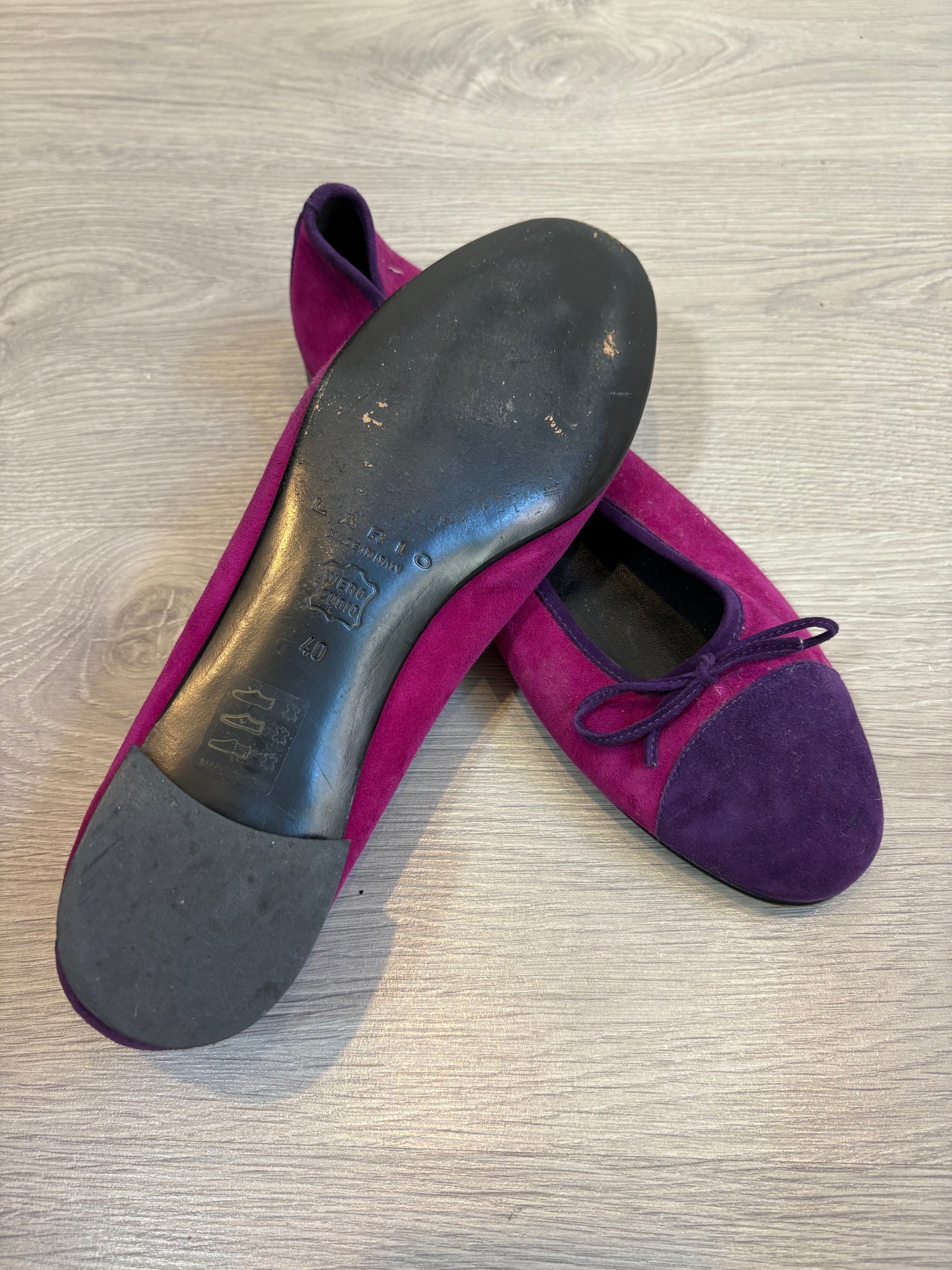 LARIO. Bailarinas piel buganvilla. T 40