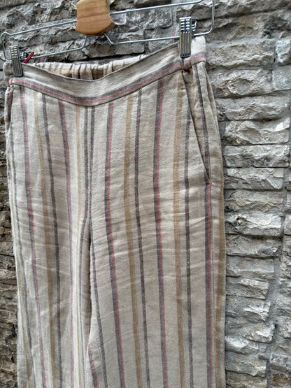 DIEGA. Conjunto lino rayas chaqueta y pantalón