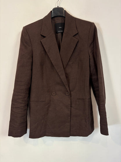 MANGO.  Traje de chaqueta lino marrón
