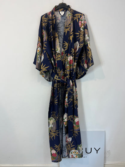 OTRAS. Kimono japonés azul estampado. T U