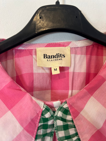 BANDITS Á LA CRÊME. Blusa cuadros detalle cuello. T M