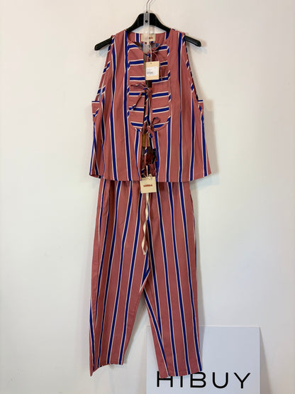 HIMBA. Total look top y pantalón rayas. T S