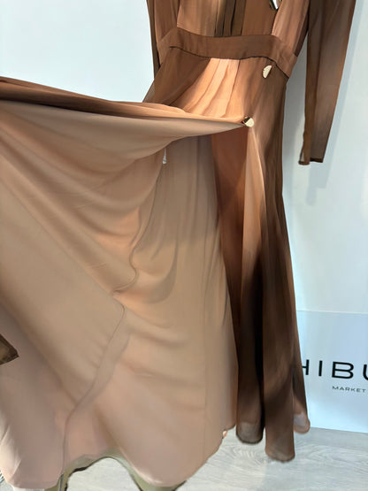 IQ COLLECTION. Vestido largo tonos tierra