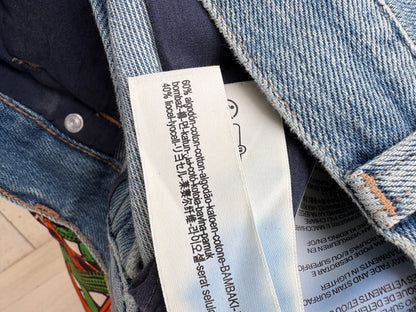 MASSIMO DUTTI. Denim tiro alto wide leg  claro
