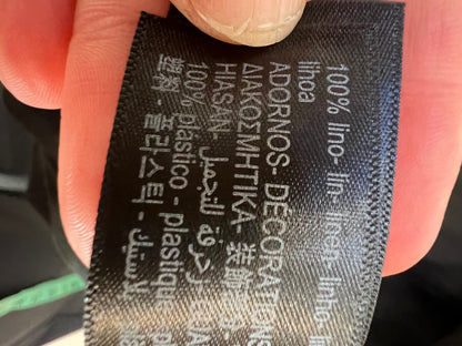 MASSIO DUTTI. Falda midi lino negra pedrería T.xs