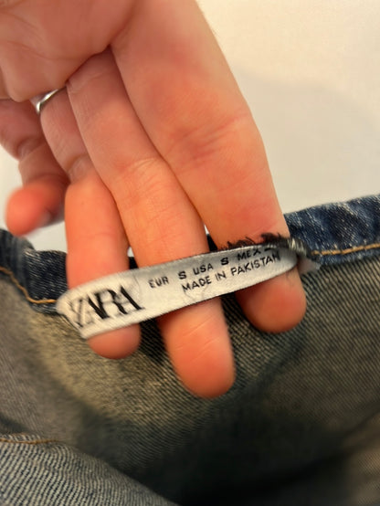 ZARA. Top palabra de honor denim. T S