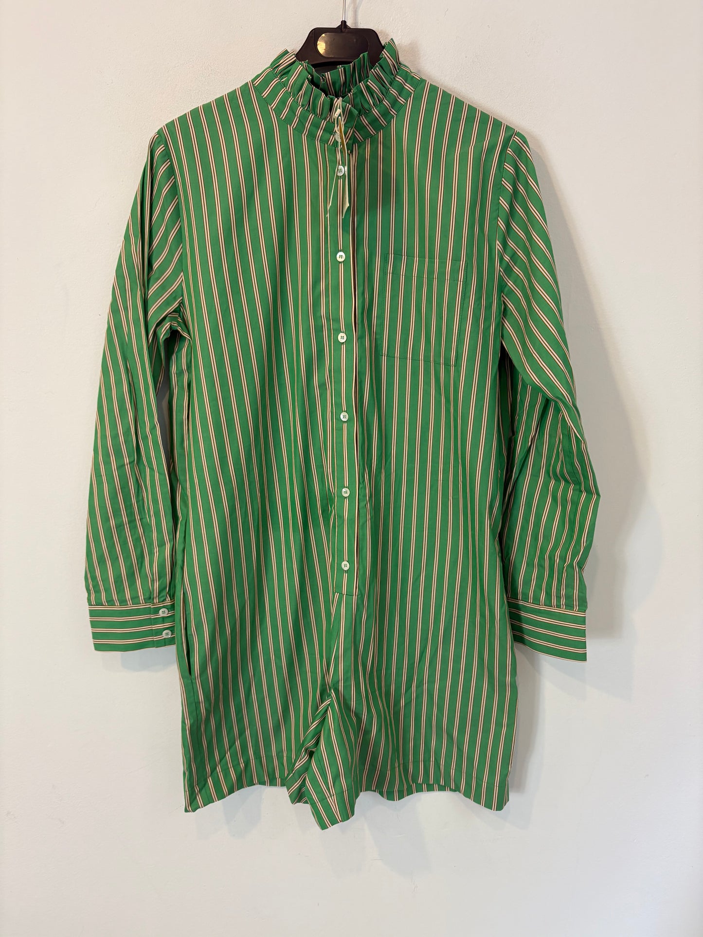 BALZAC. Mono corto verde rayas. T 34