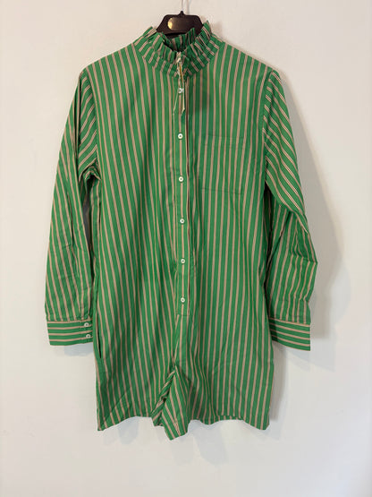 BALZAC. Mono corto verde rayas. T 34