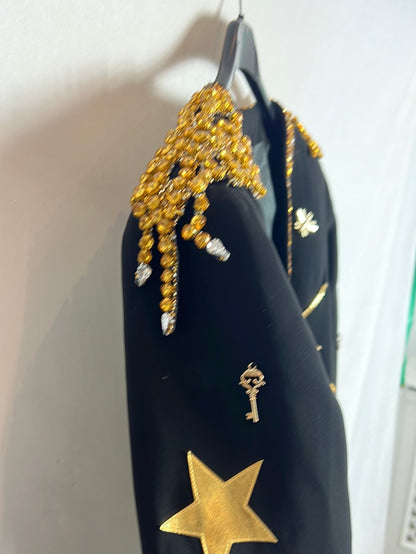 KIKIRIKI. Black beaded jacket. TS