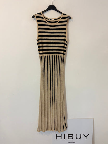 ZARA. Vestido largo textura rayas