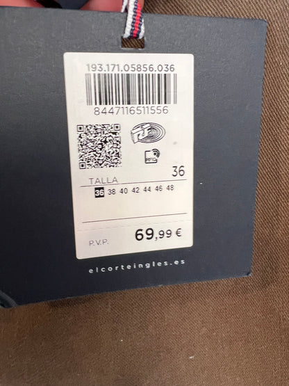 LLOYD´S. Pantalón marrón chocolate recto. T 36