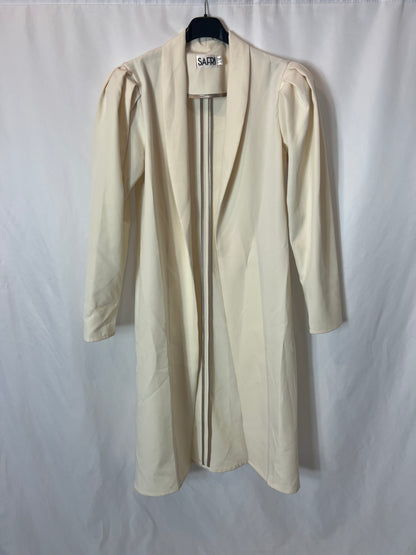 SAFRI. Long beige jacket with shoulder pads Ts/m