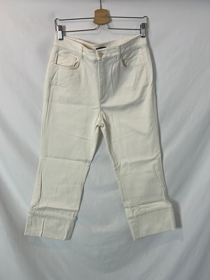 MASSIMO DUTTI. Denim cropped dobladillo. T 40