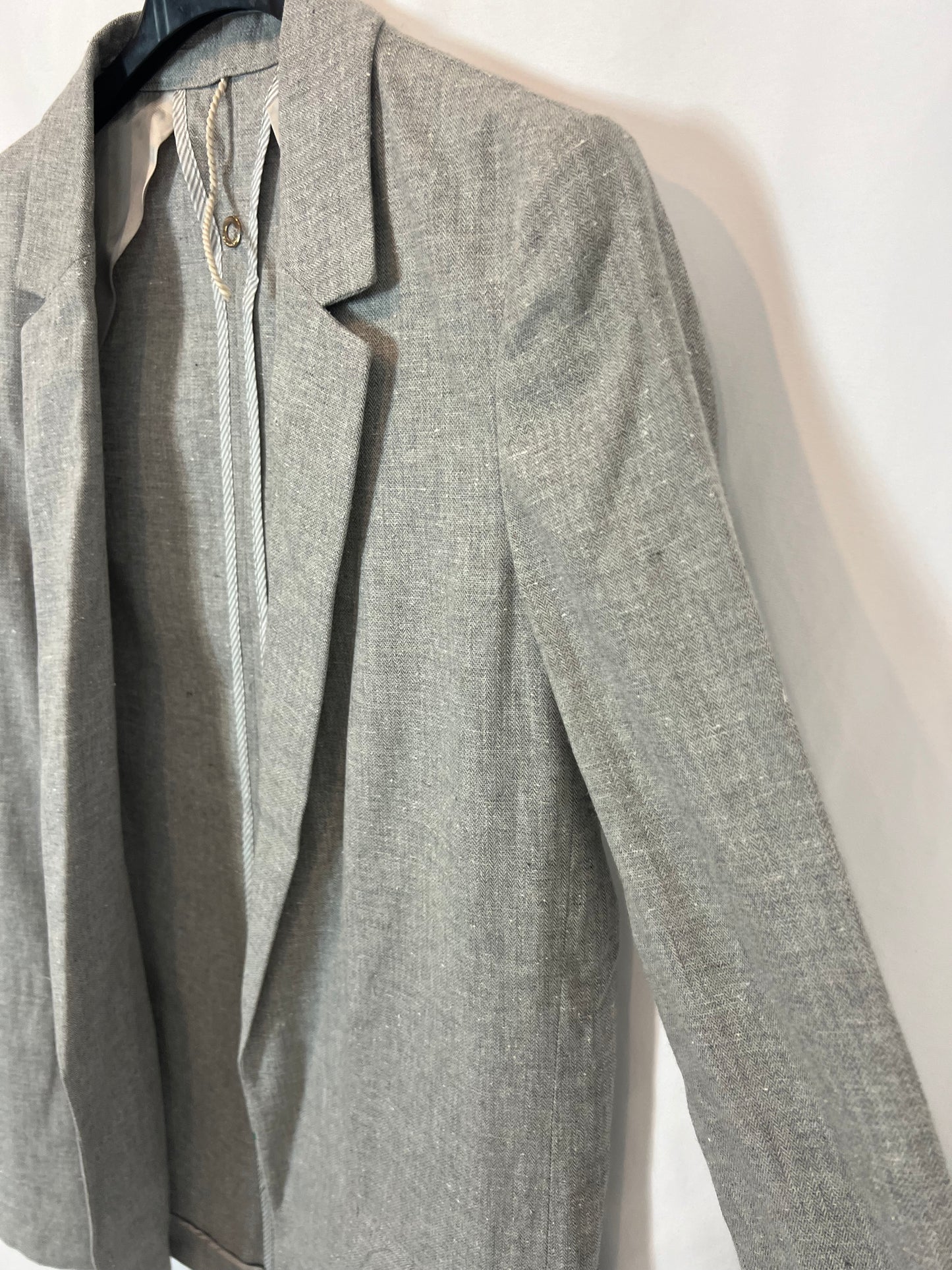 MASSIMO DUTTTI. Blazer gris jaspeada algodón. T XS