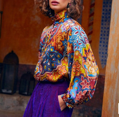 MOMONÍ. Blusa seda estampada