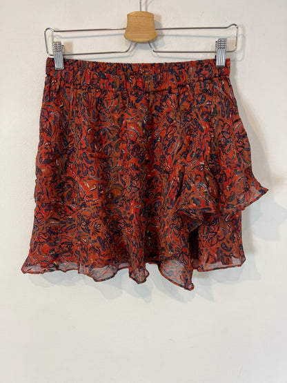 IRO. Flowing tile-effect short skirt, size 36