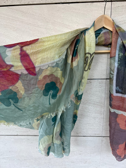 STELLA MCCARTNEY. Pañuelo estampado con seda