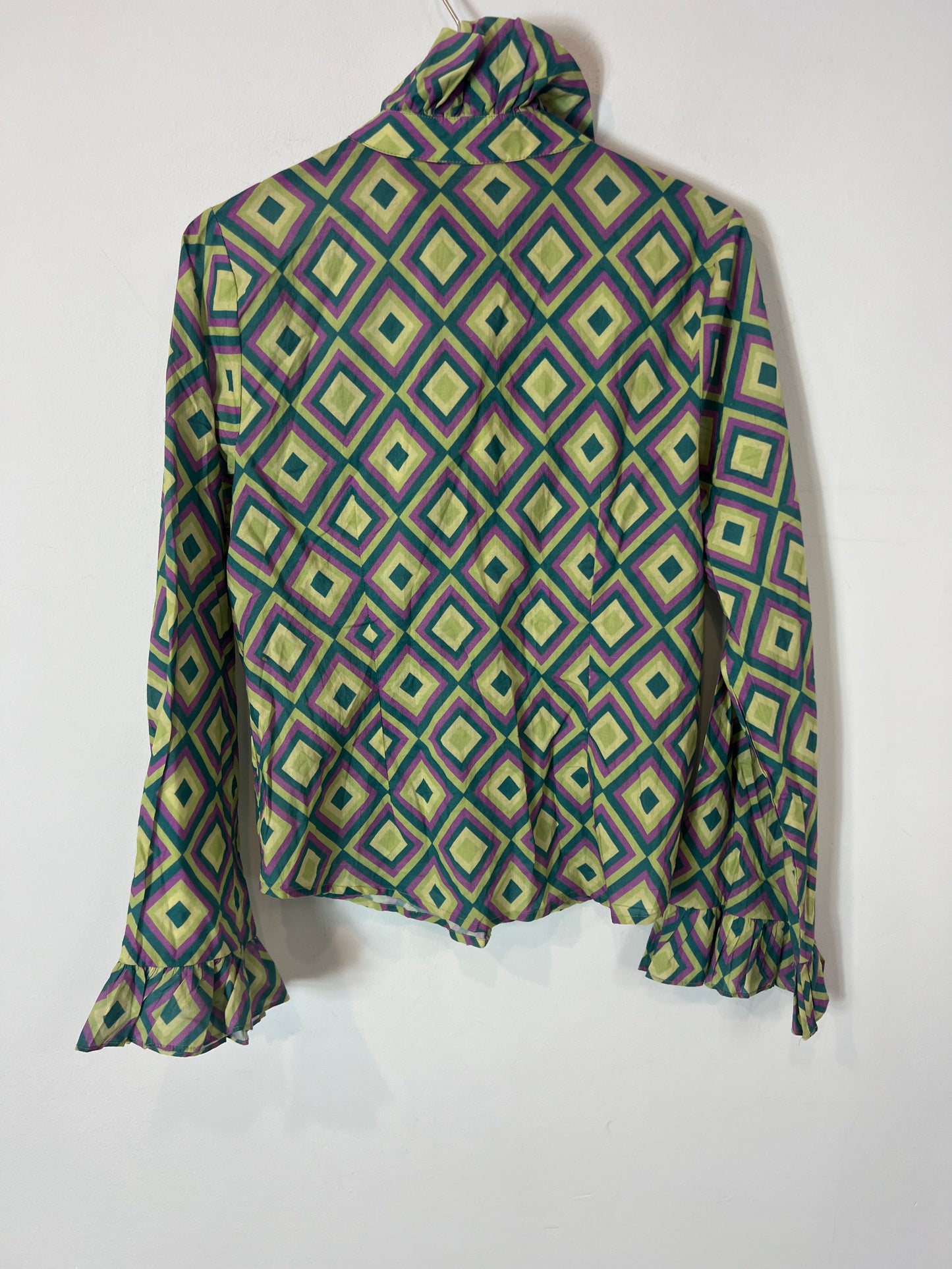 MARIA DE LA ORDEN. Total look with retro green print TM (XS/S)