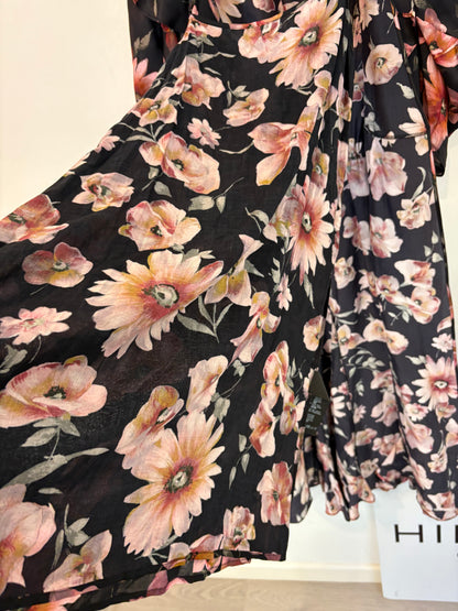 THE KOOPLES. Vestido largo flores con seda