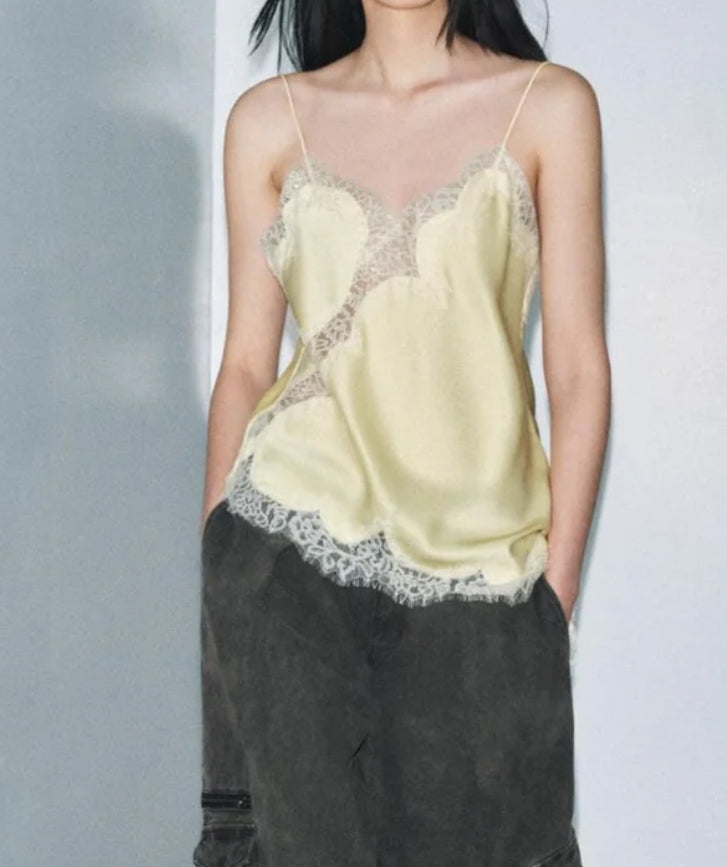 ZARA. Top azul claro lencero