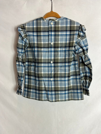 ANCAR. Camisa escocesa fruncidos niña. T 4 Años