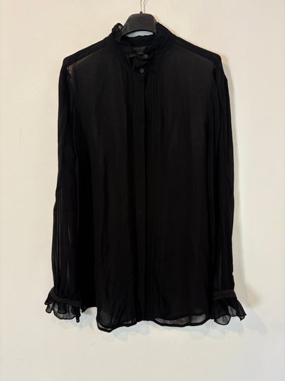 ALL SAINTS. Blusa negra semi transparente