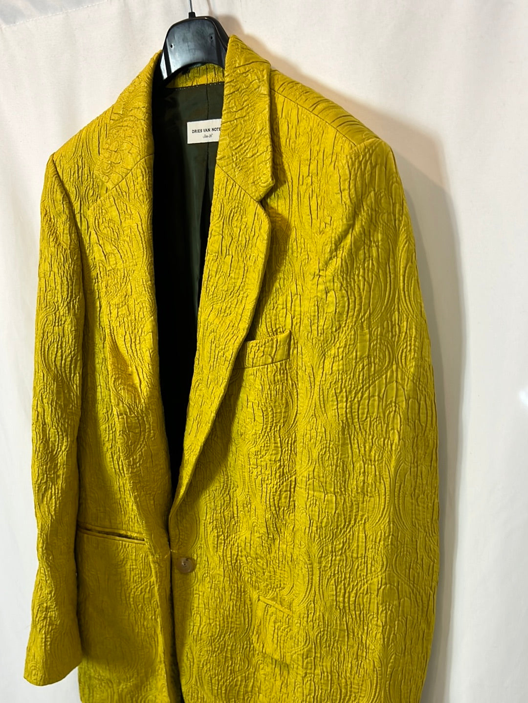DRIES VAN NOTEN. Pistachio-textured blazer. Size 36