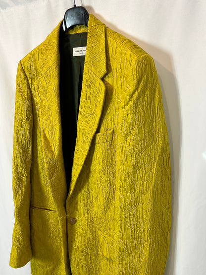 DRIES VAN NOTEN. Pistachio-textured blazer. Size 36