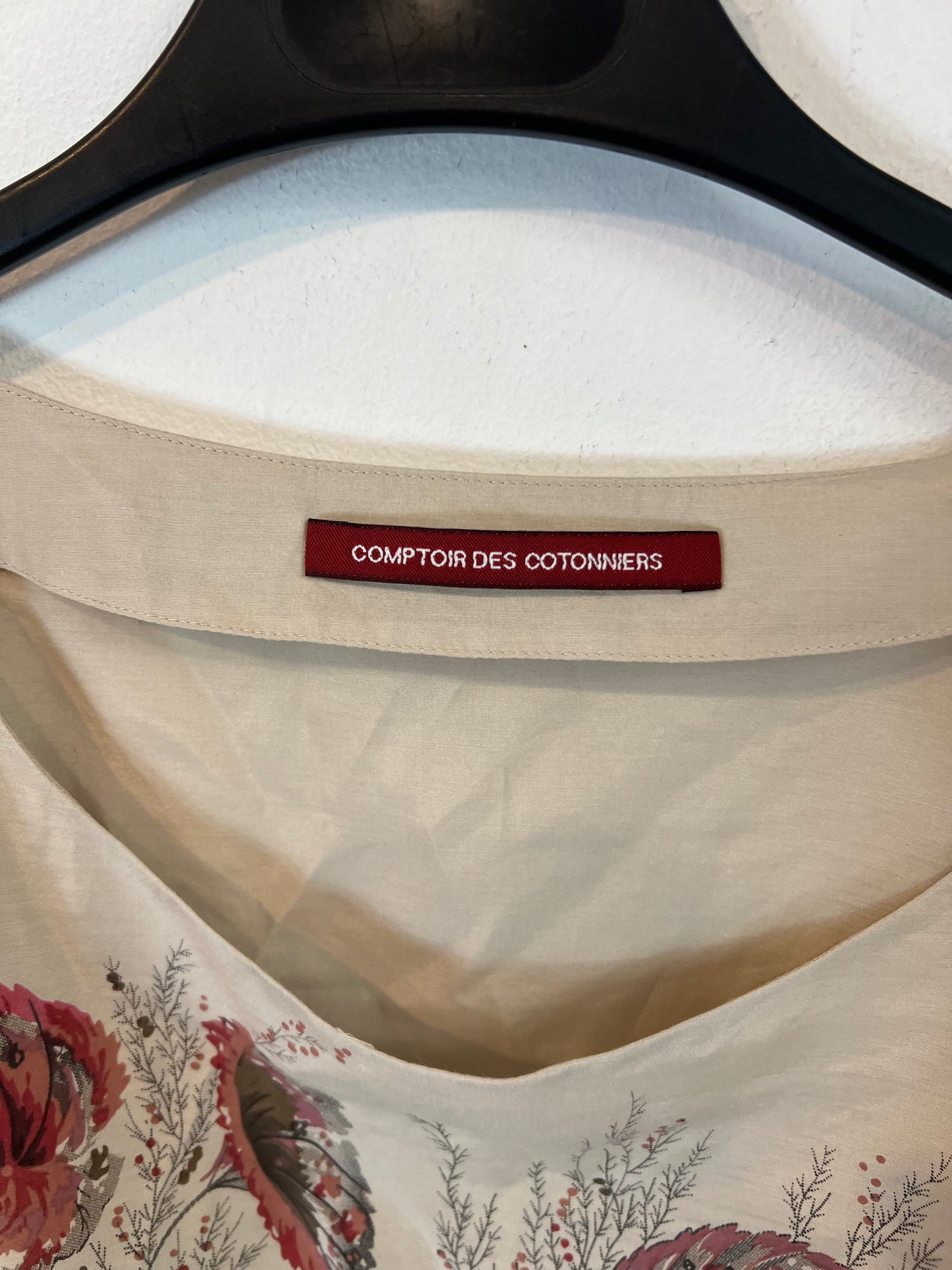 COMPTOIR DES COTONNIERS. Top con seda estampado flores T.40