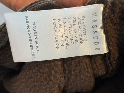 MASSCOB. Pantalón marrón textura pata ancha