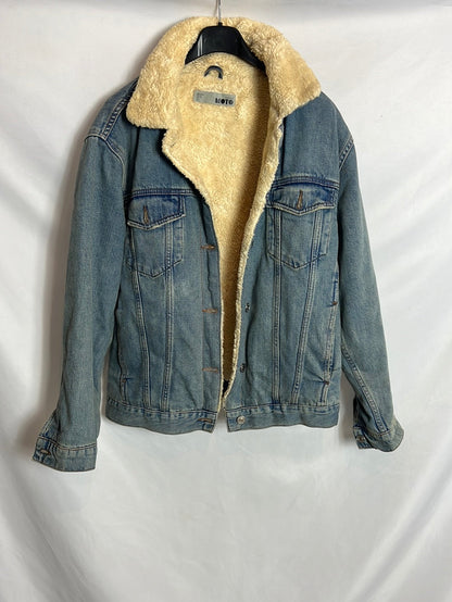TOPSHOP. Shearling denim jacket. T 38