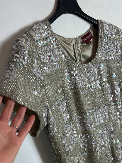 NOLY FUENTES. Top lentejuelas y pedrería. T L