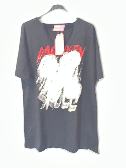 PINK WOMAN. camiseta negra monkey T.m