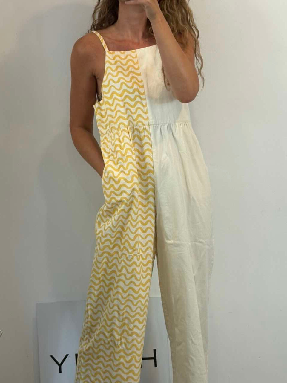 RITA ROW. Mono de algodón estampado de ondas