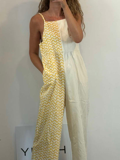RITA ROW. Mono de algodón estampado de ondas