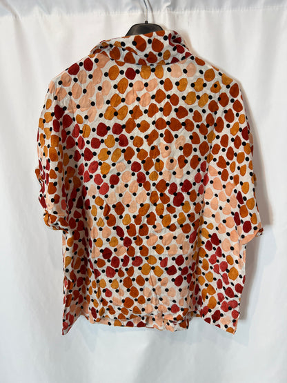 MANGO. Blusa estampada manga corta T.l