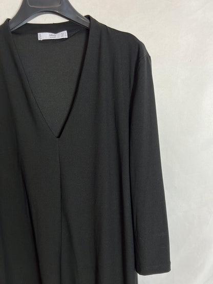 MANGO. Vestido negro elástico T.s