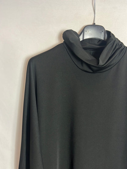 OTHERS. Black asymmetrical high-neck top. TM