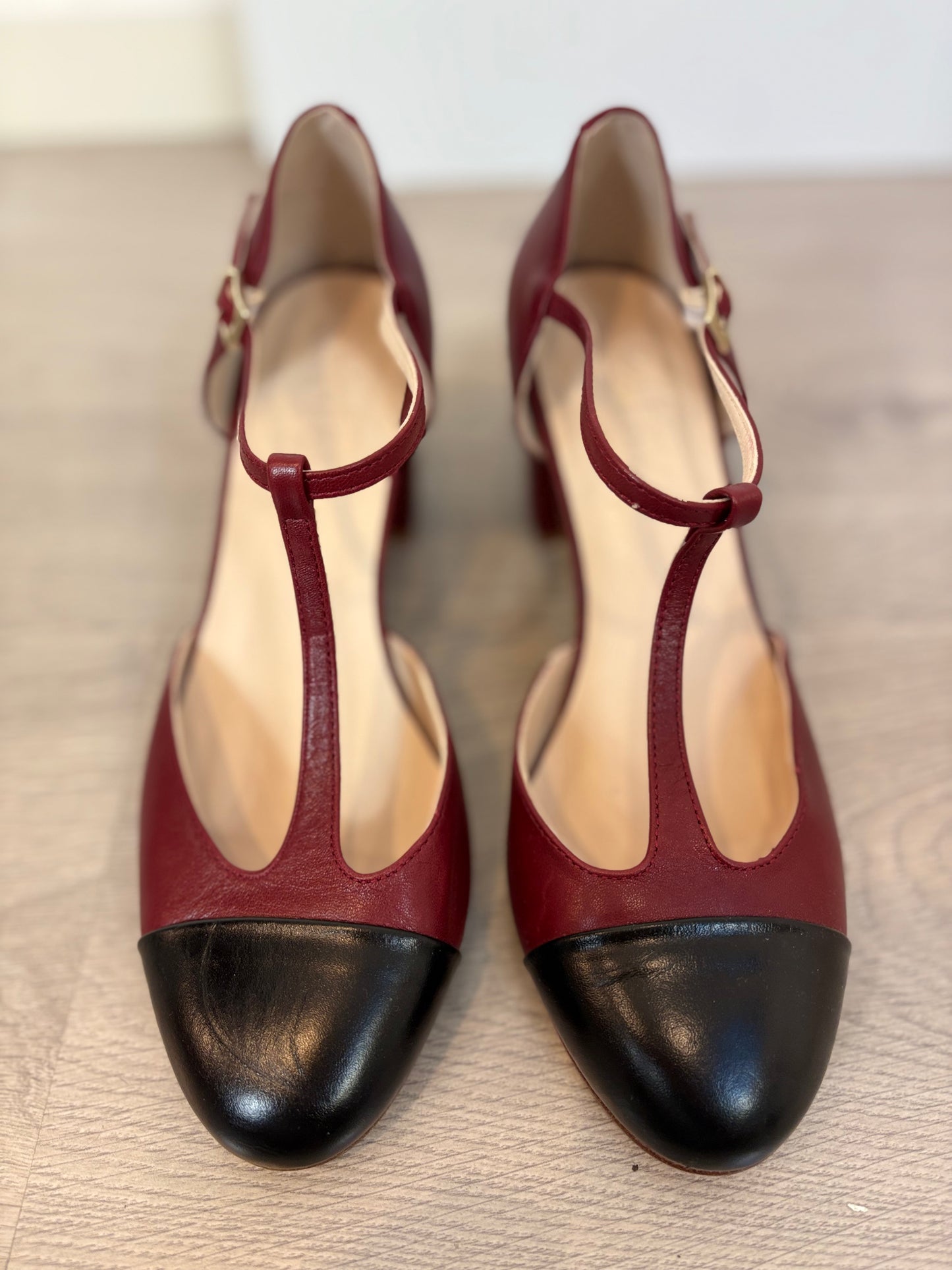 PATSY.  Zapatos Sophie burdeos y negro T 39