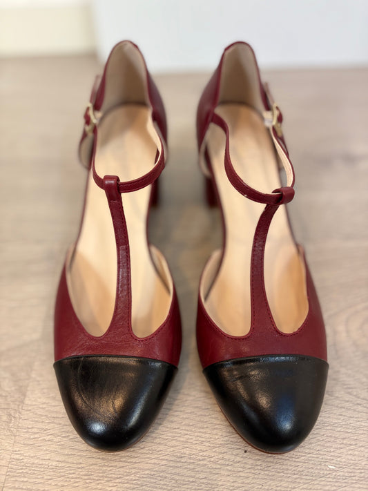 PATSY.  Zapatos Sophie burdeos y negro T 39