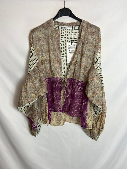 ZARA. Sobrecamisa texturas estampada. T XS-S