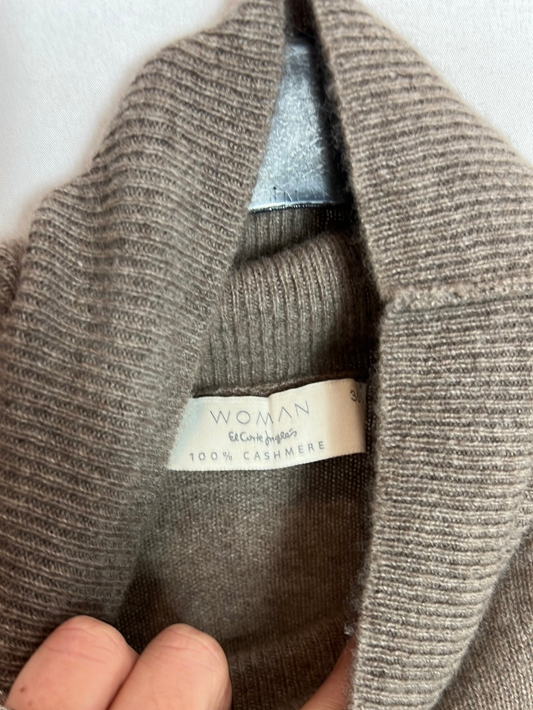 EL CORTE INGLÉS . Jersey marrón claro cashmere . T 36