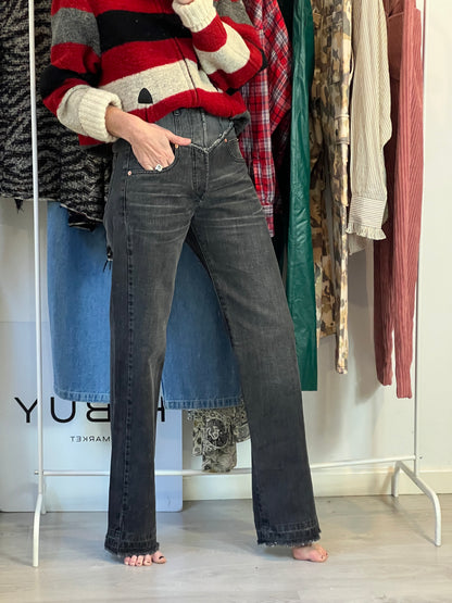 ISABEL MARANT. High-waisted button-down gray denim. Size 34