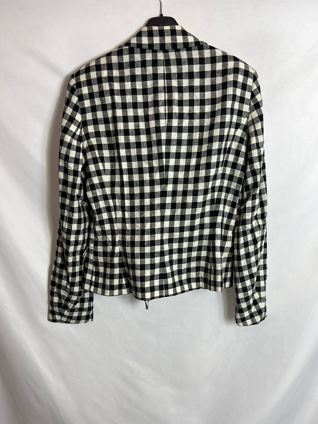 ZARA. Blazer Lino cuadros. T L