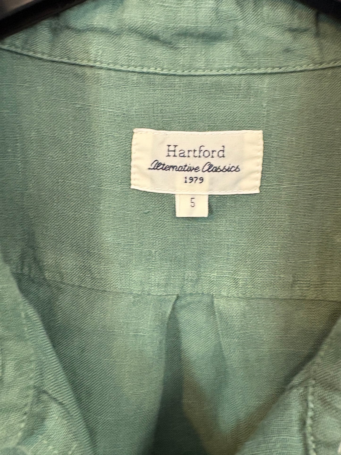HARTFORD. Camisa verde lino