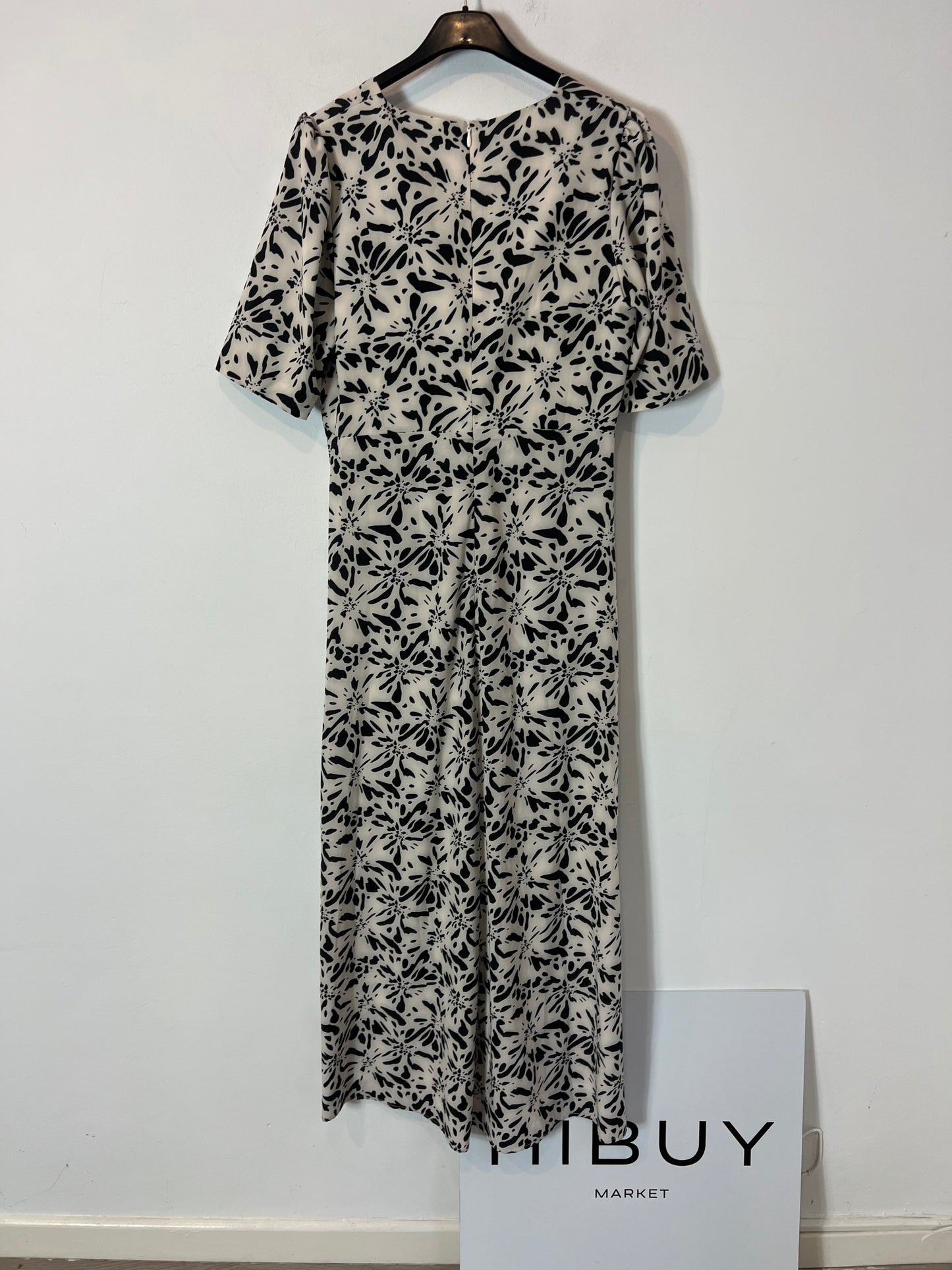 CHERUBINA. Long printed dress with gathered trim. TM