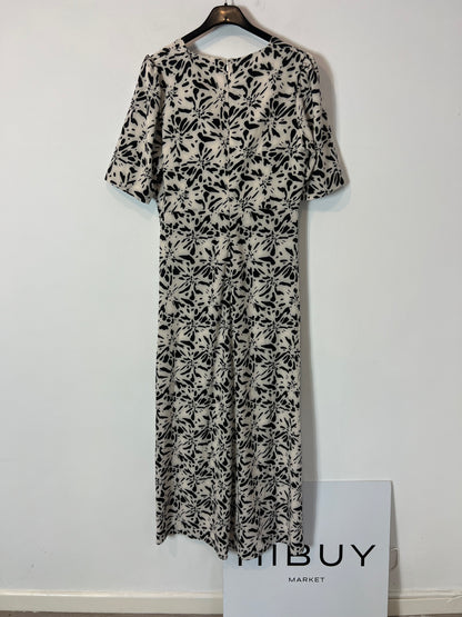 CHERUBINA. Long printed dress with gathered trim. TM