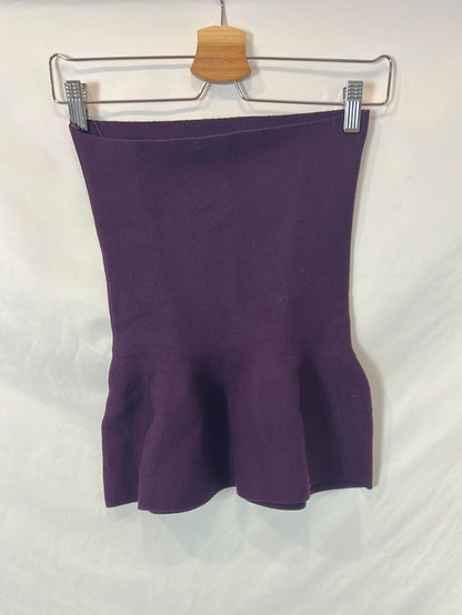 ZARA. Falda/top berenjena punto T.s