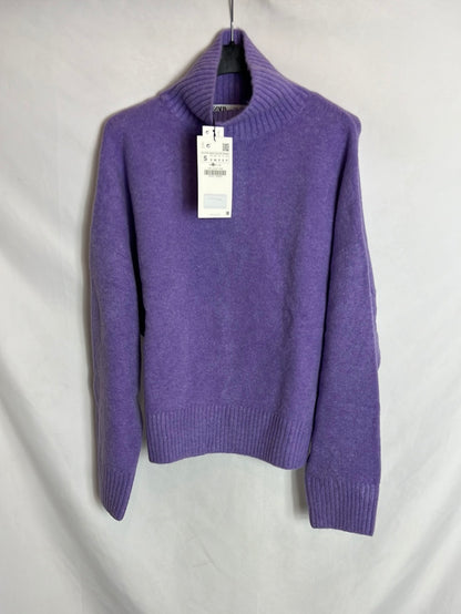 ZARA. Jersey morado jaspeado. T S