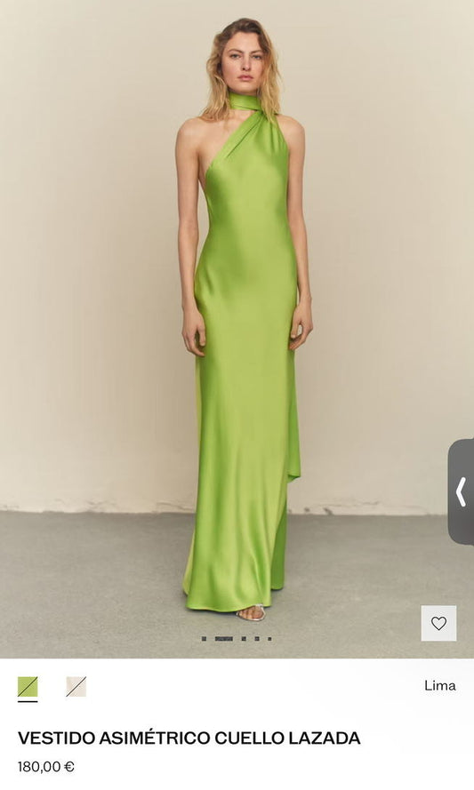 MANGO CÁPSULE. Vestido asimétrico cuello lazada